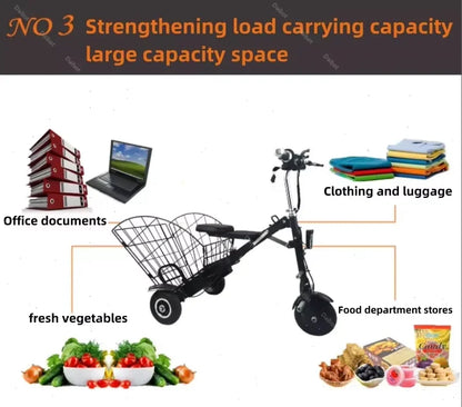 3 Wheel Foldable Brushless Lithium Battery Electric Tricycle Scooter Senior 250w 36v Mini Lightweight Basket Removable Battery - Buy  Product on Alibaba.com