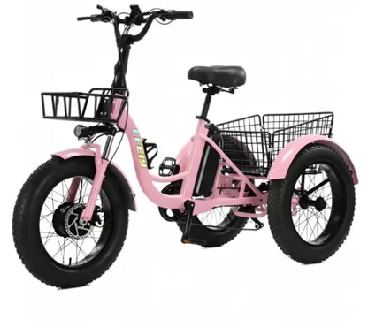 Electric Tricycle Adult 3 Wheels 500w 48v 20 Inch Fat Brushless Motor Lithium Battery Cargo Bicycle Ladies Waterproof Anti-theft - Buy  Product on Alibaba.com