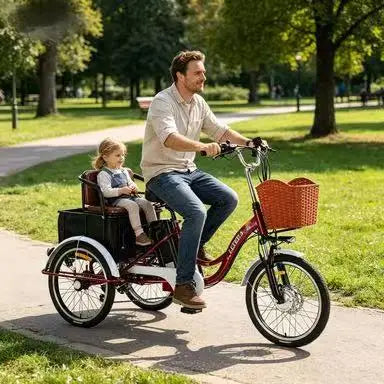 Adult 3 Wheel Electric Tricycle Lithium Battery 12a 350w 24 Inch Pull Basket 7-speed Carbon Steel Frame Disc Brakes Front Hub - Buy  Product on Alibaba.com