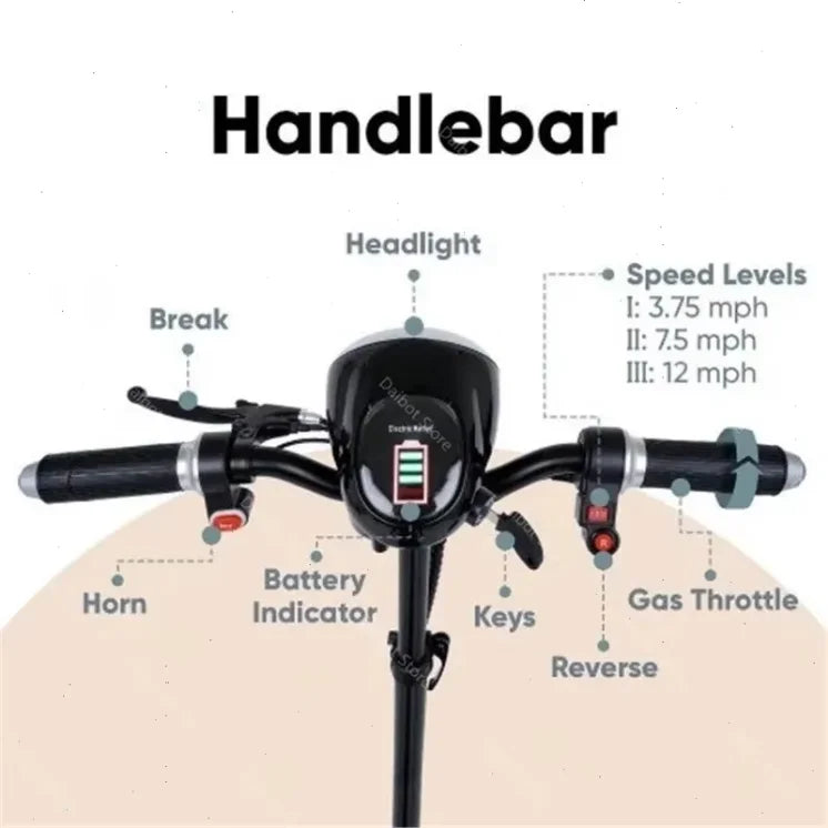 Folding All Terrain 4-wheel Electric Scooter With Basket & Baby Seat For Family Adults Daily Travel,Us Eu Warehouse Ready Stock - Buy  Product on Alibaba.com