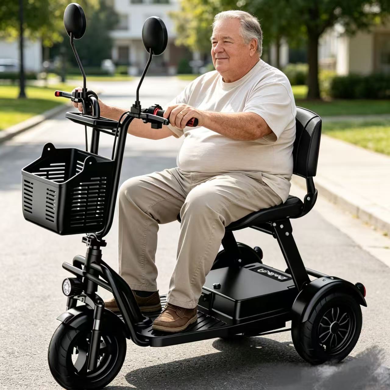 Folding 3-wheel Electric Tricycle 500w 48v Removable Battery Preassembled For Adults Seniors Disabled Family,Us & Eu Stock