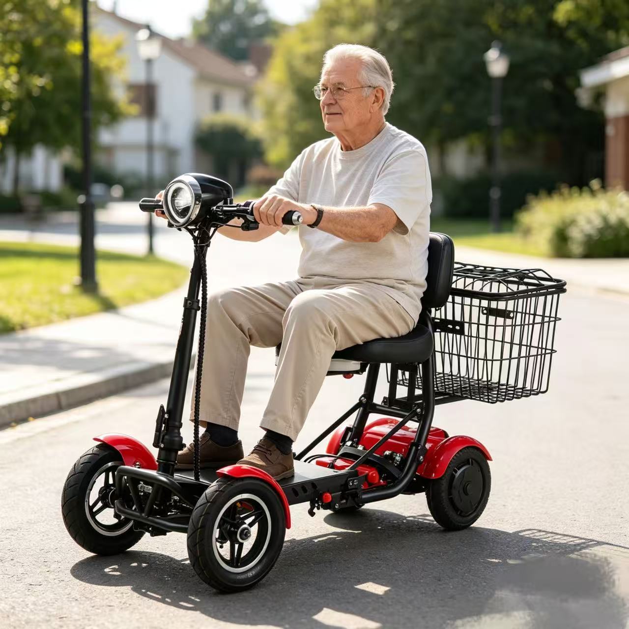 Family All Terrain Folding Mobility Electric Scooter Elder With Basket/baby Seat 500w 10ah/20ah 4 Wheel Mini Electric Car