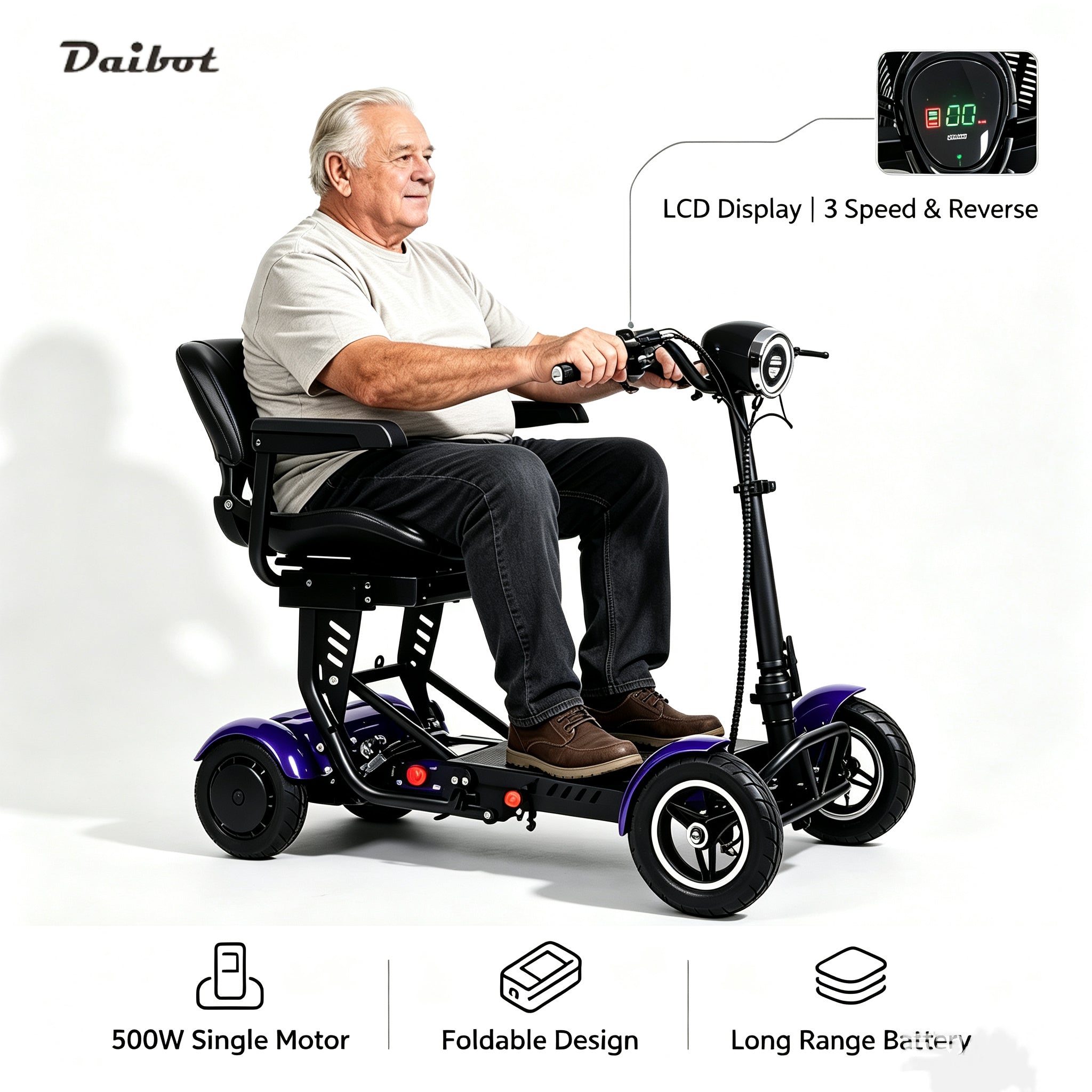 Foldable 10" 4 Wheel E-scooter 500w Dual Motor Lightweight With Basket For Seniors Elderly Daily Travel Us Warehouse Stock