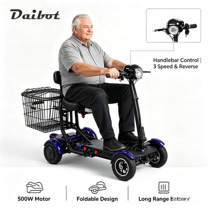 Folding All Terrain 4-wheel Electric Scooter With Basket & Baby Seat For Family Adults Daily Travel,Us Eu Warehouse Ready Stock